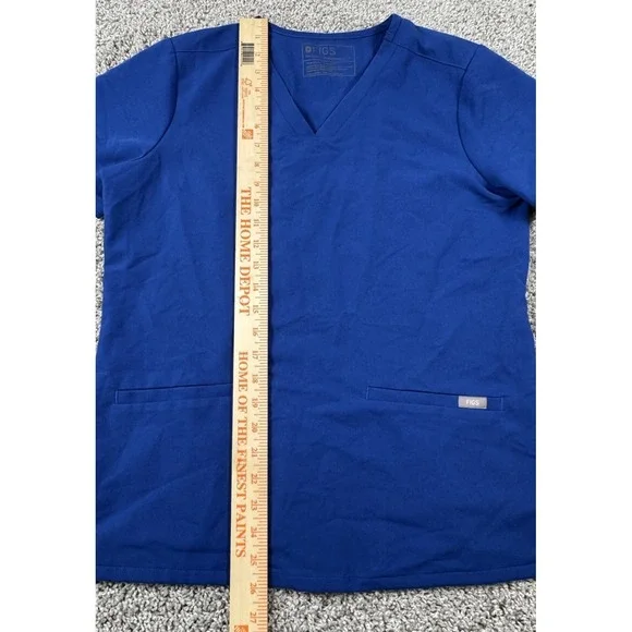 Figs Technical Collection Casma Womens Scrub Top Blue Pockets‎ Small - Picture 7 of 7